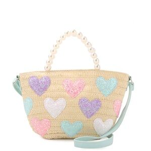 OMG Accessories Glitter Hearts Tote Bag